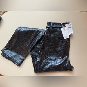 NWT GOOD American faux leather pants size 2